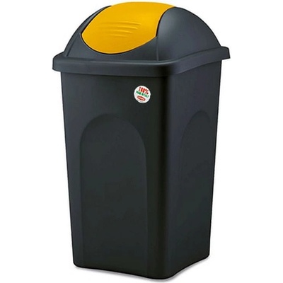 Stefanplast odpadkový koš MULTIPAT 60 l černý, žluté víko