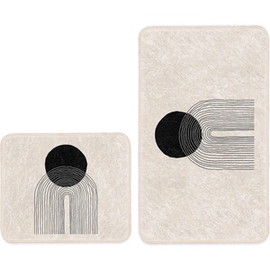 Mila Home Бежови килими за баня в комплект 2 бр. 60x100 cm - Mila Home (Bathmat-2li-Set374)