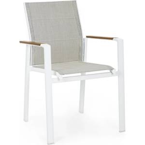 Bizzotto Градински стол с подлакътници KUBIK 56, 5x62x88 cm. бял (0663216)