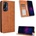 HTC U24 Pro magnetic Buckle Retro Texture Wallet Кожен Калъф и Протектор