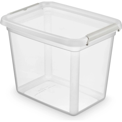 Basestore plastový úložný box s vekom a klipsami 20 l