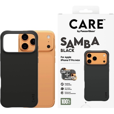 Panzer Гръб Care by PanzerGlass за iPhone 17 Pro Max, Fashionable Case Samba Black w. MagSafe