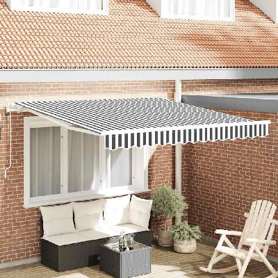 vidaXL Automatická zatahovací markýza hnědá 350 x 250 cm