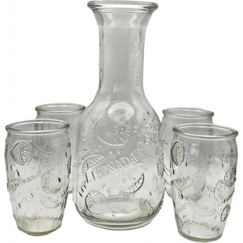 Dakls Karafa se 4 skleničkami průhledná 1 x 1100 ml + 4 x 300 ml
