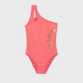 MAYORAL Цял бански костюм с асиметрични презрамки в оранжев цвят за момиче Mayoral