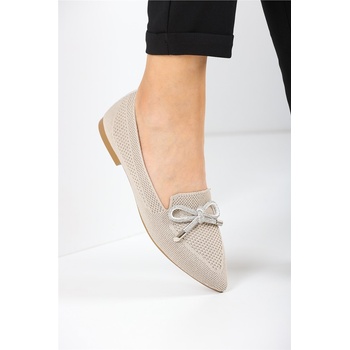 Johns Athletic Дамски балерини от текстил с декоративна панделка em5070 - Светлобежови #360849 (360849_Бежов)