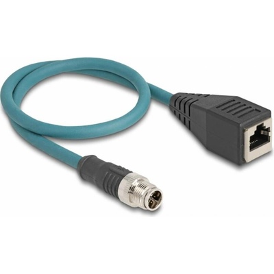 Delock 60071 RJ45 / M 12 S/FTP 0,5m tyrkysový