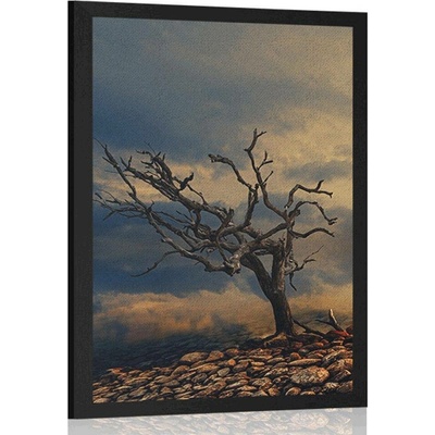 Plakát vyschlý strom - 20x30 silver