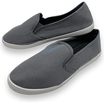 Fashion Dámske sivé slip on tenisky 01 Šedá
