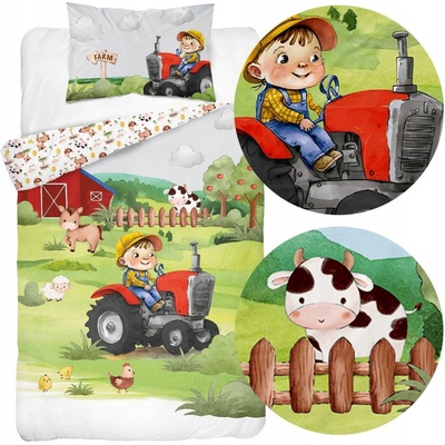 Detexpol obliečky Farma červená 100 cm x 13540 x 60 cm