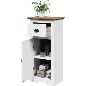vidaXL Шкаф за баня BODO бял и кафяв 44x30x90 см (4016858)
