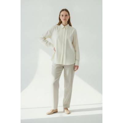 Judith Williams dámská košile s dlouhým rukávem elegantní business volná lyocellová Béžové