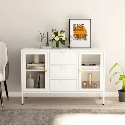 vidaXL 11461.336077 příborník 105 x 35 x 70 cm ocel a tvrzené sklo