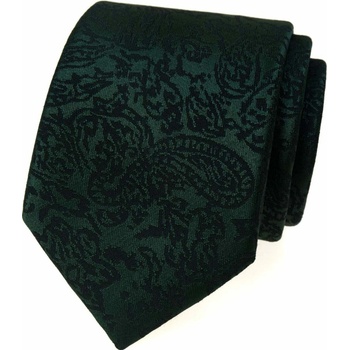 Vzorovaná kravata s vreckovkou tmavozelená