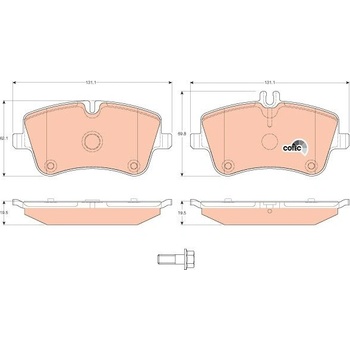 Sada brzdových destiček TRW GDB1413 - MERCEDES W203 C