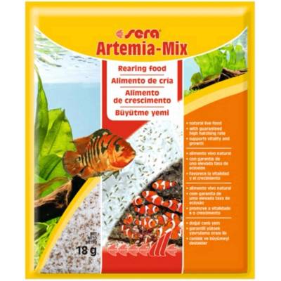Sera Artemia-Mix е жива храна за водни животни в сладка и солена вода, 18 гр