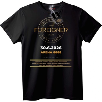 NOONEBRAND Тениска Foreigner 50-годишнина - XL, Black