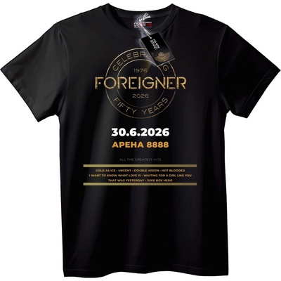 NOONEBRAND Тениска Foreigner 50-годишнина - XL, Black