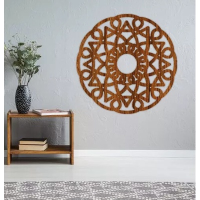 Jednoduchá mandala na zeď SYMETRIA - Dřevěný obraz - 55x55 cm