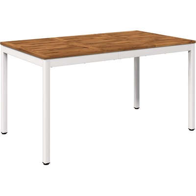 vidaXL Маса за вечеря в градината Естествено и бяло 141 x 80, 5 x 75 см (901320)