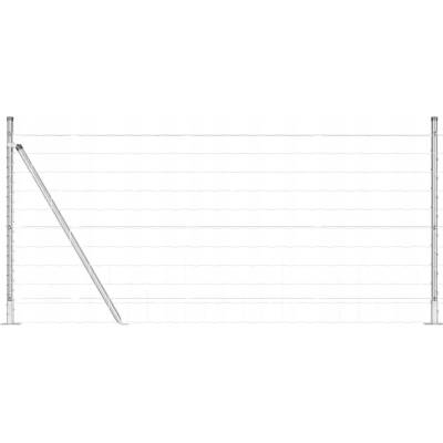 Oplocení Euro se 7 sloupky s patkami 1x10 m, pozinkovaná ocel