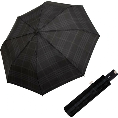 Doppler Carbonsteel Magic woven check black grey pánsky plne automatický dáždnik