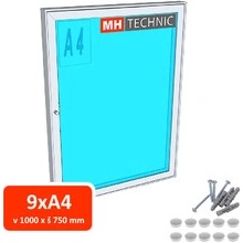 MH Technic venkovní informační vitrína MH60 1000 x 750 mm 9 x A4