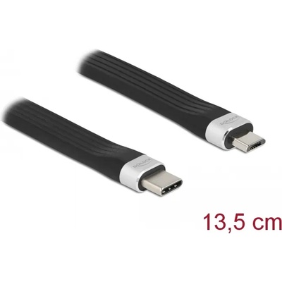 Delock USB 2.0 FPC плосък лентов кабел USB Type-C - USB Micro-B тип 13, 5 cm PD 3 A