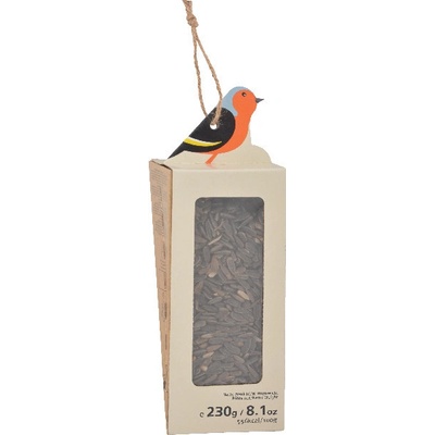 Esschert Design krmítko pro ptáky "BEST FOR BIRDS" závěsné se semínky slunečnice, 4 kusy