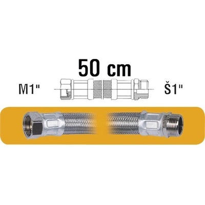 Pripojovacia hadica Stichling, dĺžka: 270 mm, oceľ, plast FA-PH-FM1-1-50