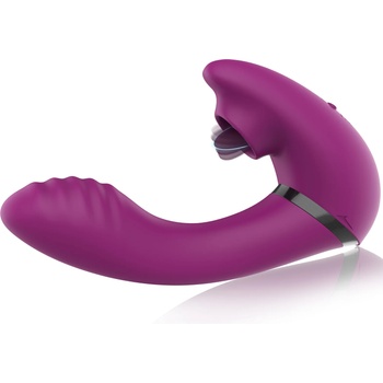 Image 1 of Paloqueth Dual G-Spot & Licking Tongue Vibrator Purple