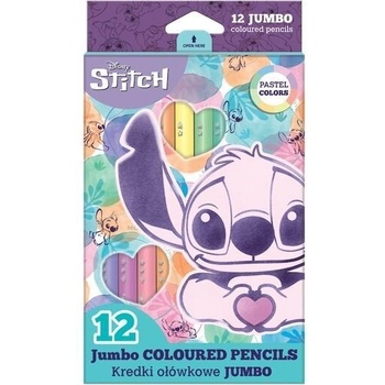 COOLPACK Цветни моливи COLORINO Jumbo, Stitch Pastel, 12 цвята