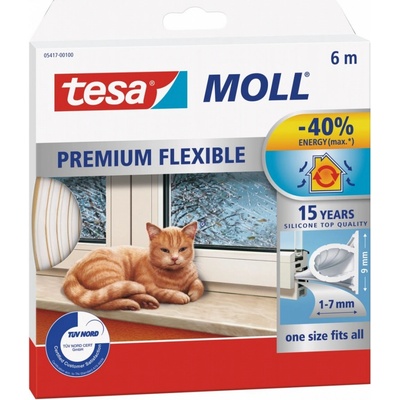 Těsnění do oken tesamoll Silikonové samolepicí těsnění, 6m, bílá (05417-00100-01)