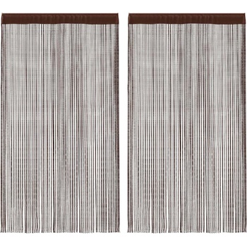 vidaXL Пердета ресни, 2 бр, 140x250 см, кафяви (132411)