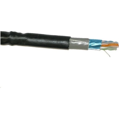 PlanetElite KAB-FTP6-D-PVCPE-P-0,5 FTP, Cat6, drát, dvojitý venkovní PE+PVC, Dca, 500m, černý
