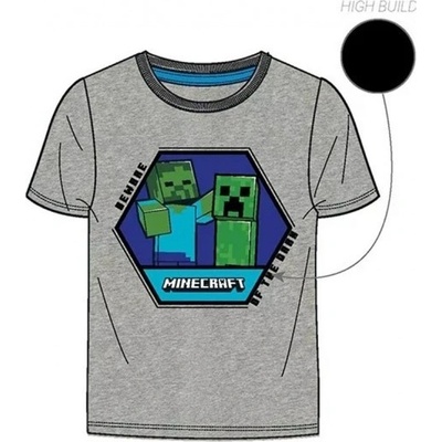 Mojang official product chlapčenské tričko s krátkym rukávom Minecraft Creeper šedé