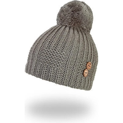 dětská pletená čepiceLittle Angel s bambulí a knoflíky Outlast ® khaki