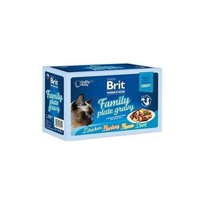 4ks BRIT Premium Cat Delicate Fillets in Gravy Family Plate 12x85 g