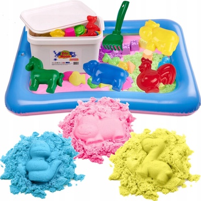 Kinetic Sand Kinetický písek 3 kg sada s bazénkem a formičkami