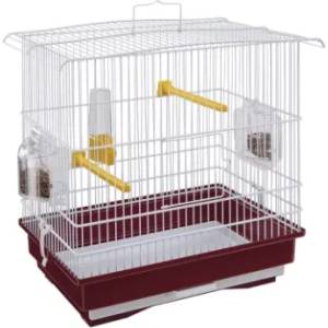 Ferplast - Cage Guisy White - Клетка за канарчета, екзотични и други малки птици - размер 39 x 26 x 37 см