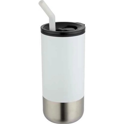 Grayson termohrnek s tepelnou izolací a brčkem 480 ml Bílá