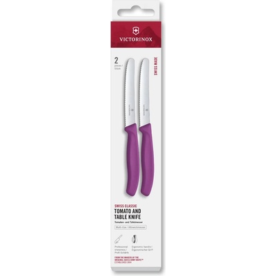 Victorinox Комплект ножове SWISS CLASSIC 11 cm, комплект 2 бр. , назъбени, лилав, пластмаса, Victorinox (VN678352C1)