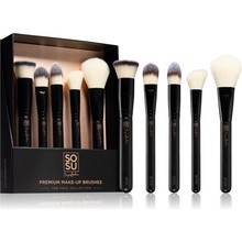 SOSU Cosmetics Premium Brushes SF101 kabuki štetec na make-up + SF102 plochý štetec na make-up + SF103 štetec na korektor + SF104 štetec na lícenku a bronzujúci púder + SF105 štetec na púder