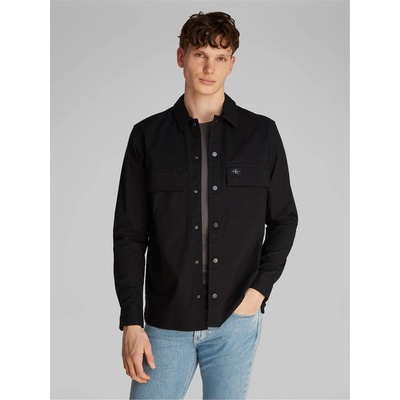 Calvin Klein Jeans Риза с дълъг ръкав Calvin Klein Jeans Men's Cargo Cotton Long Sleeve Relaxed Fit Overshirt - Ck Black