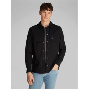 Calvin Klein Jeans Риза с дълъг ръкав Calvin Klein Jeans Men's Cargo Cotton Long Sleeve Relaxed Fit Overshirt - Ck Black