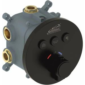 Inter Ceramic Вграден смесител за вана-душ Inter Ceramic Grigo, матово черен, с вградено тяло (595029B)