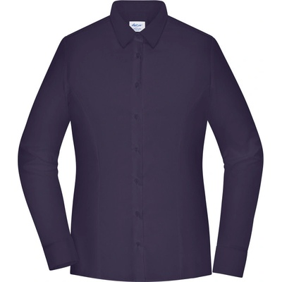 James & Nicholson JN 1371 slim fit popelínová dlouhý rukáv deep purple