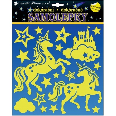 Anděl Samolepky svítící ve tmě jednorožci 25 x 25 cm 10264 – Sleviste.cz