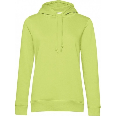 B&C dámská mikina s kapucňou Organic women limetková