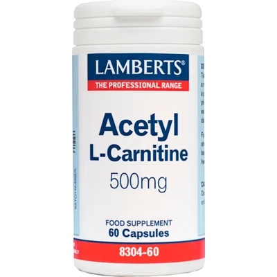 LAMBERTS ЛАМБЕРТС АЦЕТИЛ Л-КАРНИТИН 500 МГ. Х 60 КАП. / lamberts acetyl l-carnitine 500mg 60caps